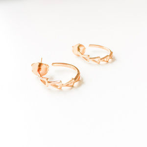 18K Gold Plated Boho Hoops w/ Triangles